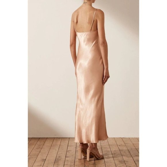 Shona Joy BNWT La Lune Bias Cut Slip Dress Women's Size 12 Desert Rose - Picture 2 of 11